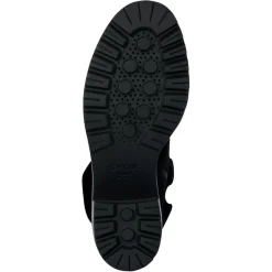 Boots en Velours de Cuir Damiana noires - Talon 6.5 cm