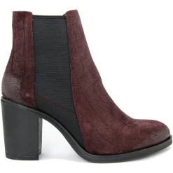 Boots en Velours de Cuir Lou marron - Talon 8 cm