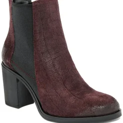 Boots en Velours de Cuir Lou marron - Talon 8 cm