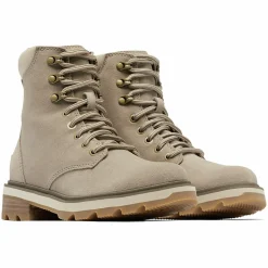 Boots en Velours de Cuir Lennox taupe