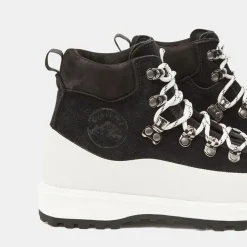 Boots en Velours de Cuir Roccia noir/blanc