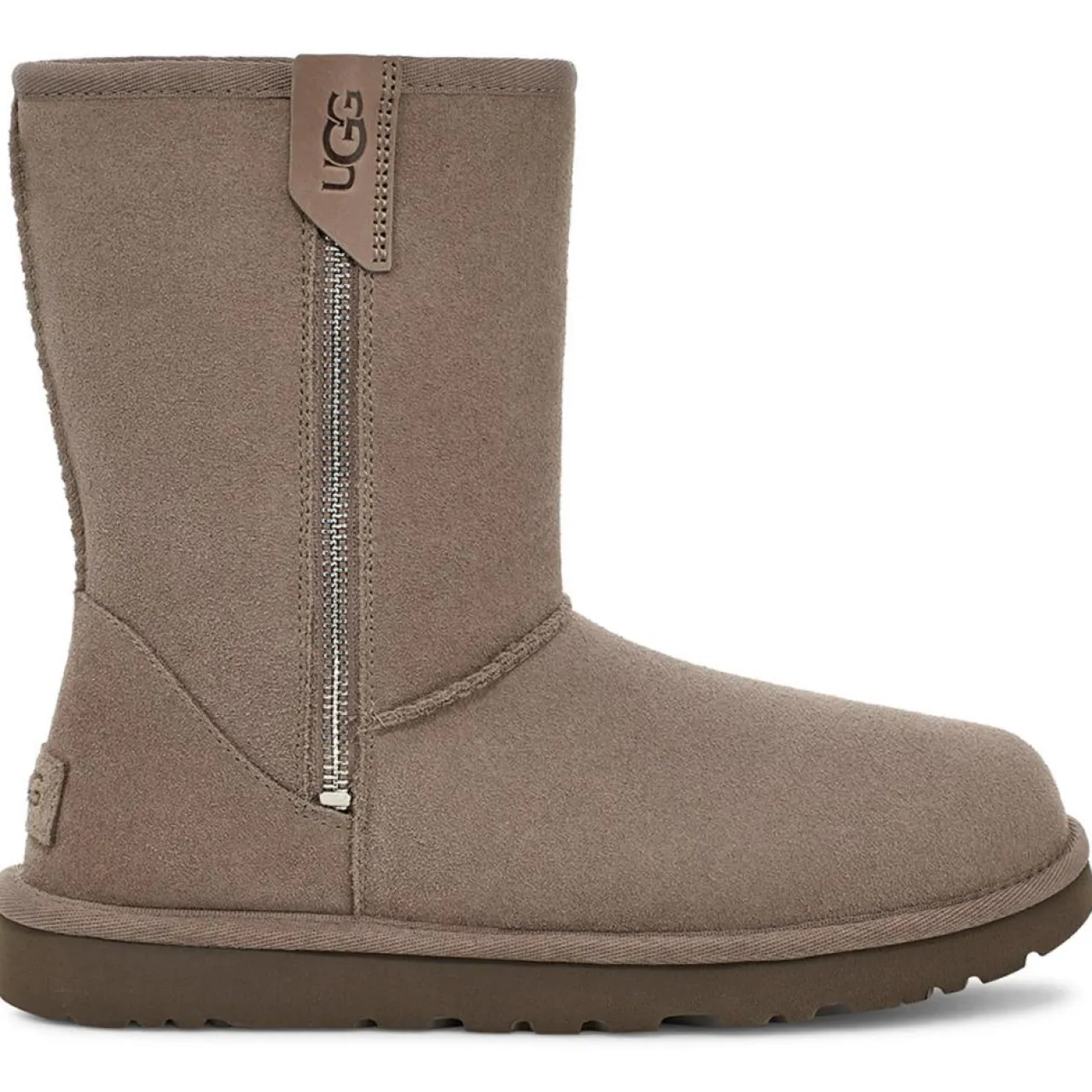 Boots fourrées en Velours de Cuir Classic Short Bailey taupe