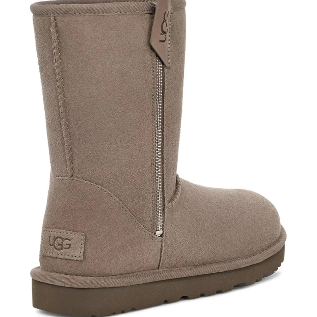 Boots fourrées en Velours de Cuir Classic Short Bailey taupe