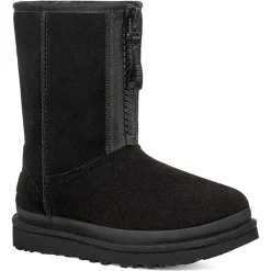 Boots fourrées en Velours de Cuir Classic Short Zipper noires