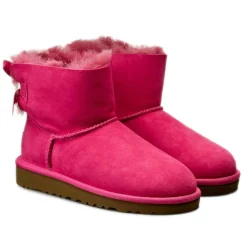 Boots fourrées Laine en Velours de Cuir Mini Bailey Bow fuchsia
