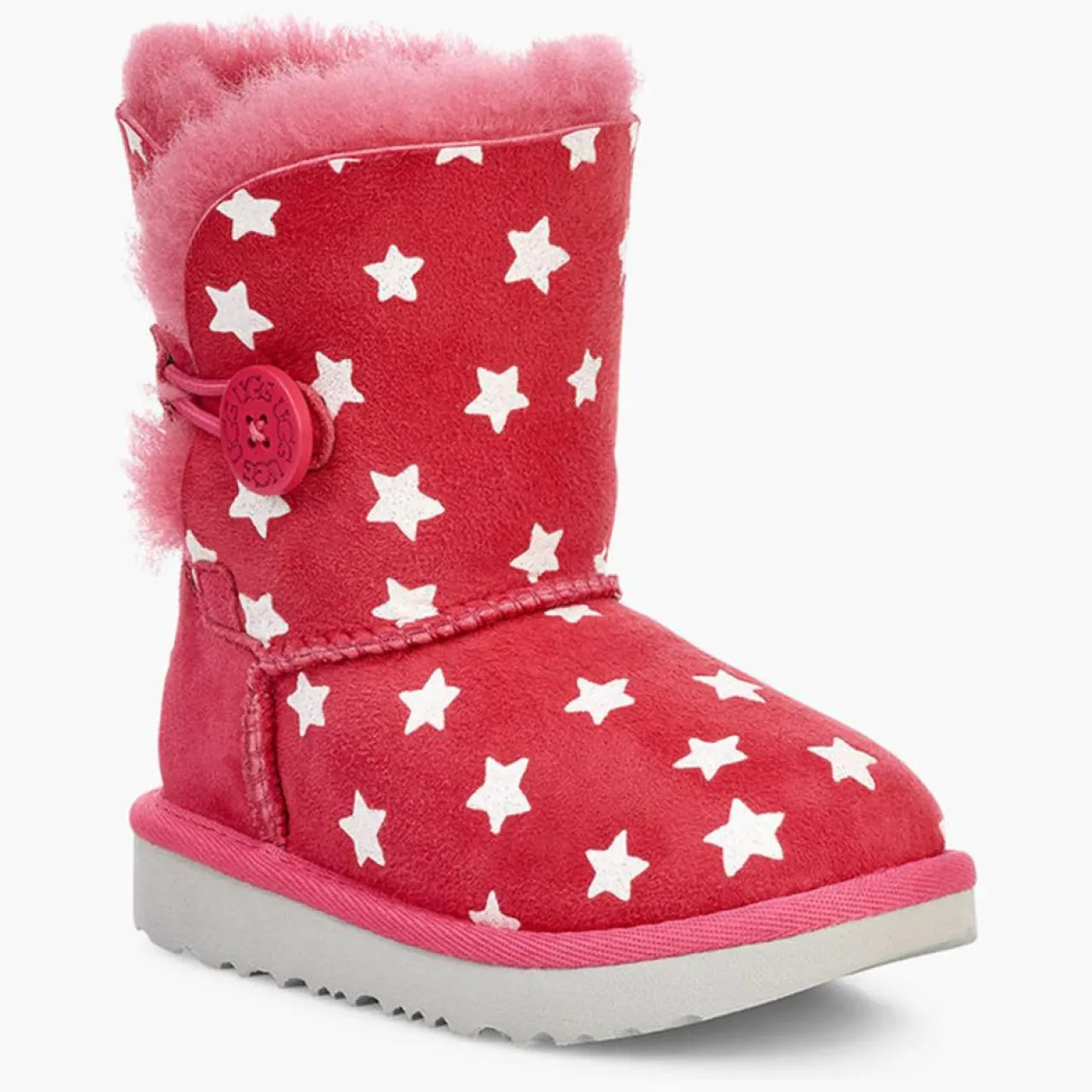 Boots fourrées Laine en Velours de cuir Bailey Button Starlight roses