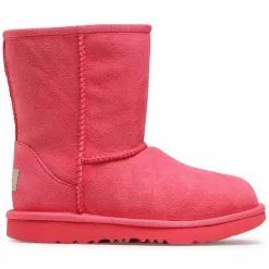 Boots fourrées Laine en Velours de Cuir Classic II roses