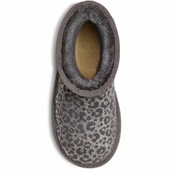 Boots fourrées Laine en Velours de Cuir Classic II Glitter Léopard grises