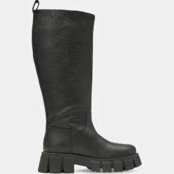 Bottes en Cuir chunky Campagne noires