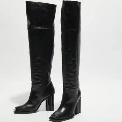 Bottes en Cuir Clover noires - Talon 10 cm