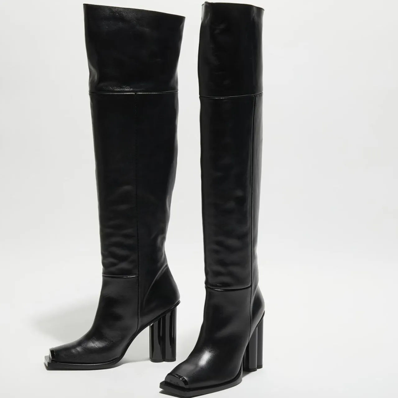 Bottes en Cuir Clover noires - Talon 10 cm