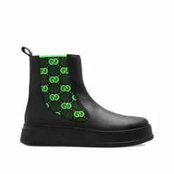 Bottes en cuir Double G noires
