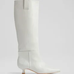 Bottes en Cuir Eden gris clair - Talon 4,5 cm