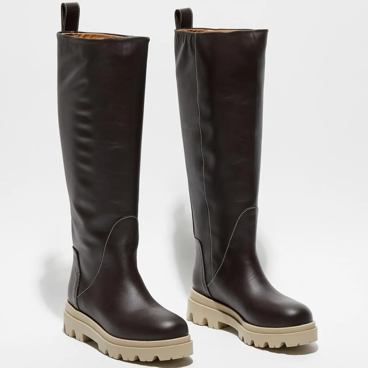 Bottes en Cuir Luna marron foncé