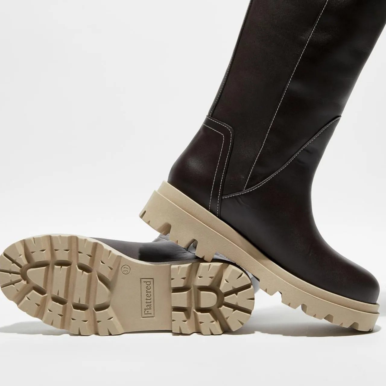 Bottes en Cuir Luna marron foncé