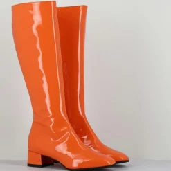 Bottes en Cuir mayera oranges