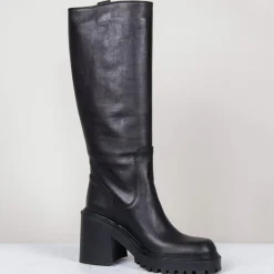 Bottes en Cuir noires - Talon 8 cm