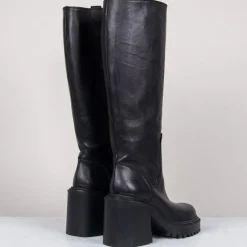 Bottes en Cuir noires - Talon 8 cm