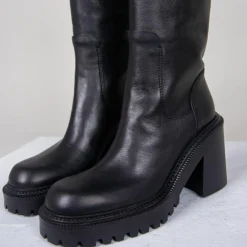 Bottes en Cuir noires - Talon 8 cm