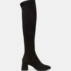 Bottes en Cuir stretch noires - Talon 7 cm