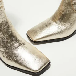 Bottes en Cuir Tessa champagne - Talon 5 cm