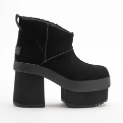 Bottes en Velours de Cuir New Heights Platform Mini noires - Talon 11,4 cm