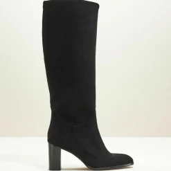 Bottes en Velours de Cuir Cavanna noires - Talon 7 cm