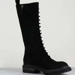 Bottes en Velours de Cuir Granada noires