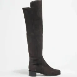 Bottes en Velours de Cuir & Textile Reserve chocolat