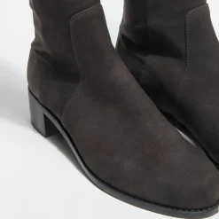 Bottes en Velours de Cuir & Textile Reserve chocolat
