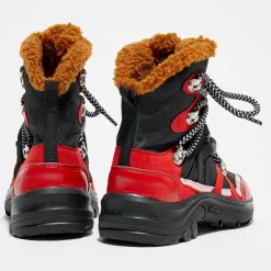 Bottes fourrées noir/rouge