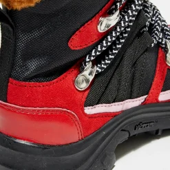 Bottes fourrées noir/rouge