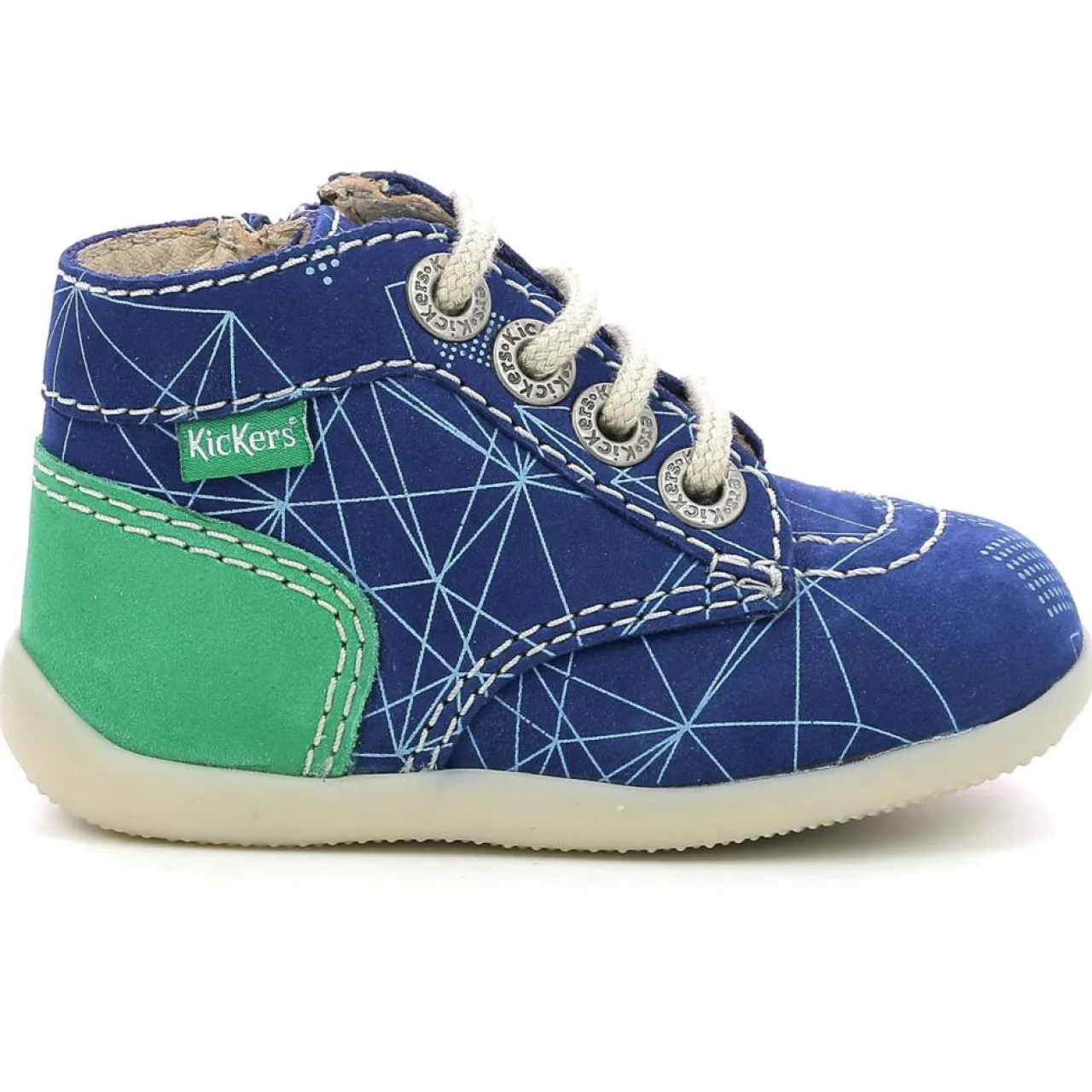 Bottillons en Cuir Bonzip-2 bleu/vert