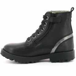 Bottillons en Cuir Grooke noir/argenté