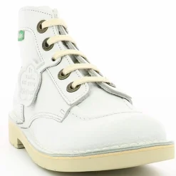 Bottillons en Cuir Kick Col blancs