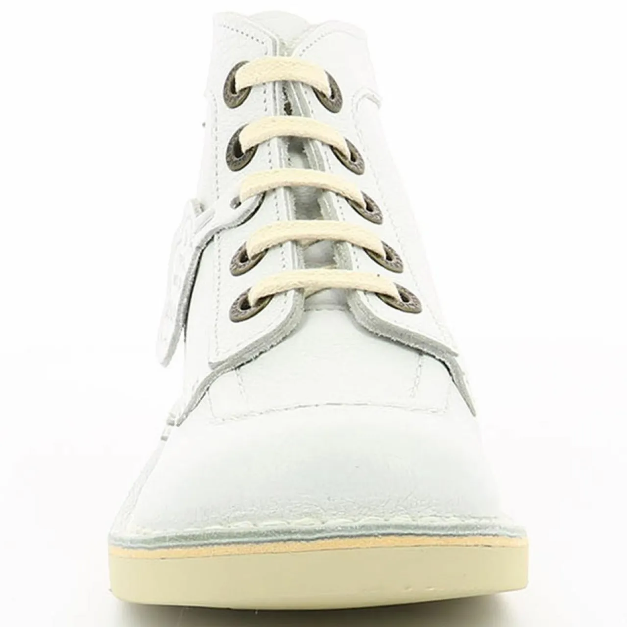 Bottillons en Cuir Kick Col blancs