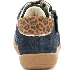 Bottillons en Cuir Pillie marine/léopard