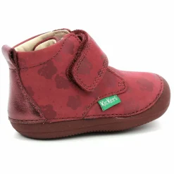 Bottillons en Cuir Sabio à fleurs bordeaux