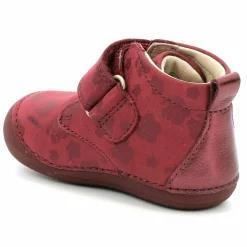 Bottillons en Cuir Sabio à fleurs bordeaux