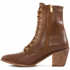 Bottines à talon cognac - Talon 7 cm