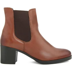Bottines à talon en Cuir Jade marron - Talon 6 cm