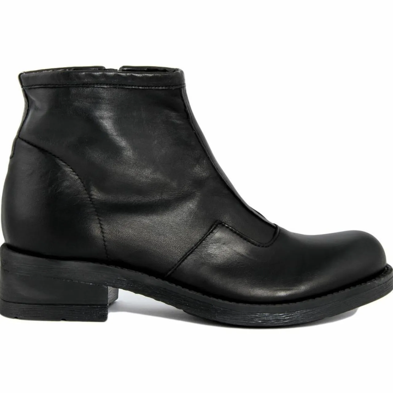 Bottines à talon en Cuir noires - Talon 4 cm