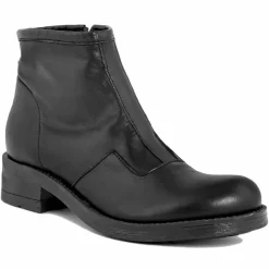 Bottines à talon en Cuir noires - Talon 4 cm