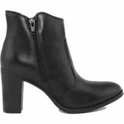 Bottines à talon en Cuir noires - Talon 8 cm