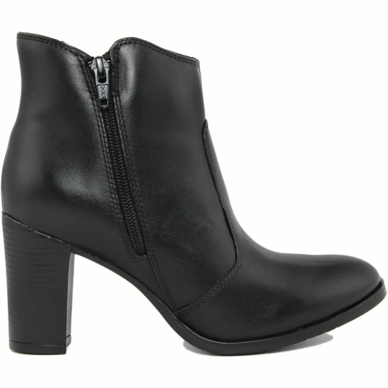 Bottines à talon en Cuir noires - Talon 8 cm