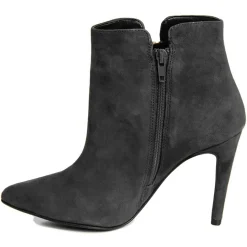 Bottines à talon en Velours de Cuir Cleopatre noires - Talon 10 cm