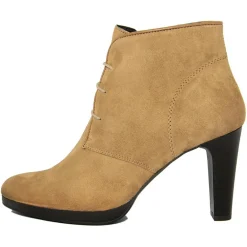 Bottines à talon en Velours de Cuir April camel - Talon 8.5 cm
