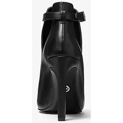 Bottines en Cuir à bout ouvert Lawson noires - Talon 8.9 cm