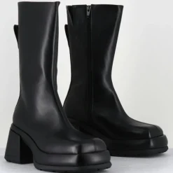 Bottines en Cuir & Textile cassia noires