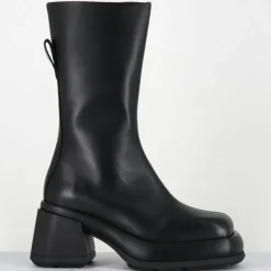 Bottines en Cuir & Textile cassia noires